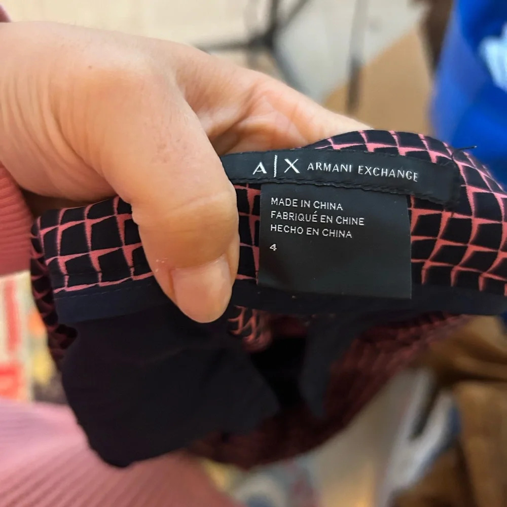 Armani Exchange Patterned Drawstring Ankle Pants - image 3